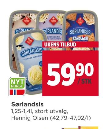 Meny Sørlandsis tilbud