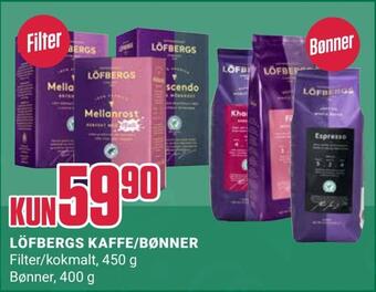 Europris Löfbergs kaffe/bønner tilbud