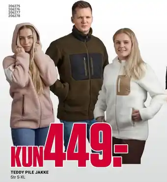 Europris Teddy pile jakke tilbud