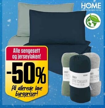 Europris Alle Sengesett Og Jerseylaken tilbud