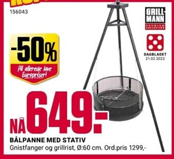 Europris Bålpanne Med Stativ tilbud