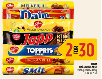 Coop Prix Freia Småsjokolader tilbud