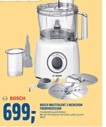 Coop Obs Bosch Multitalent 3 MCM3110W Foodprosessor tilbud