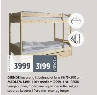Bohus Gjende køyeseng tilbud