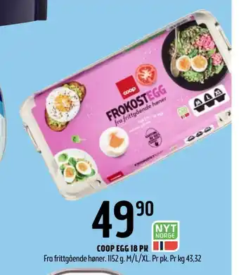 Coop Prix Coop egg 18 pk tilbud