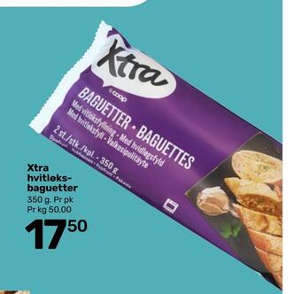 Coop Marked Xtra hvitløksbaguetter tilbud