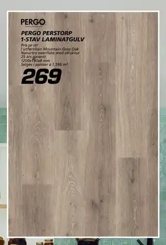 Coop Byggmix Pergo perstorp 1-stav laminatgulv tilbud