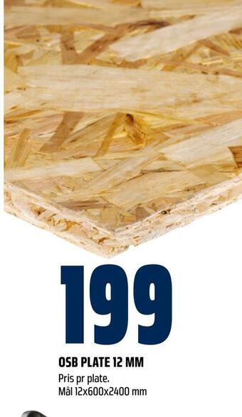 Obs Bygg Osb plate 12 mm tilbud