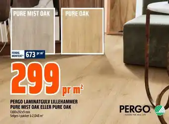 Obs Bygg Pergo laminatgulv lillehammer pure mist oak eller pure oak tilbud