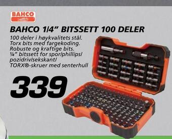 Coop Byggmix Bahco 1/4 bitssett 100 deler tilbud