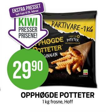 Kiwi Opphøgde potteter tilbud
