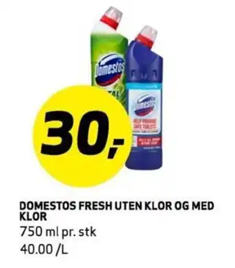 Bunnpris Domestos Fresh Uten Klor Og Med Klor tilbud