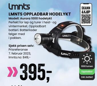 Sport Outlet Lmnts oppladbar hodelykt tilbud