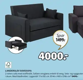 JYSK Landerslev Sovesofa tilbud