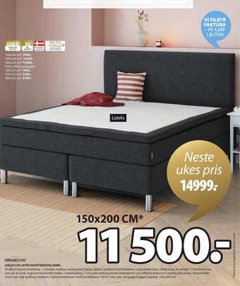 JYSK Gold C35 Latex Kontinentalseng tilbud