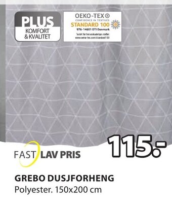 JYSK Grebo Dusjforheng tilbud
