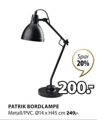 JYSK Patrik Bordlampe tilbud