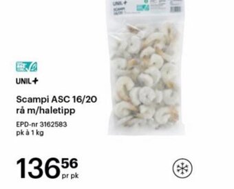 Storcash Scampi ASC 16/20 rå m/Haletipp tilbud
