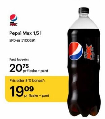 Storcash Pepsi Max 1.5L tilbud