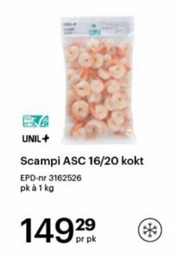 Storcash Scampi ASC 16/20 Kokt tilbud