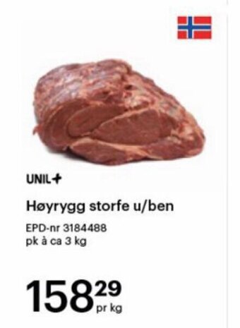 Storcash Høyrygg Storfe U/Ben tilbud