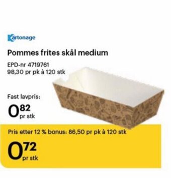 Storcash Pommes Frites Skål Medium tilbud