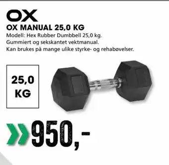 Sport Outlet OX Manual 25.0kg tilbud