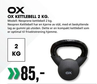 Sport Outlet OX Kettlebell 2kg tilbud