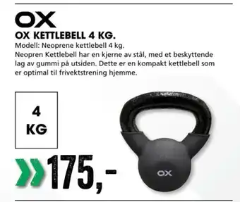Sport Outlet OX Kettlebell 4kg tilbud