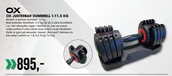 Sport Outlet OX Justerbar Dumbbell 1-11.5kg tilbud