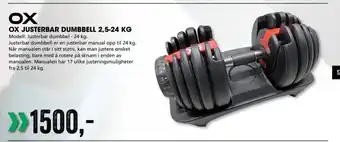 Sport Outlet OX Justerbar Dumbbell 2.5-24kg tilbud