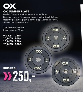 Sport Outlet OX Bumper Plate tilbud