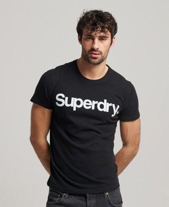 Superdry T-skjorte med grafisk logo i økologisk bomull tilbud