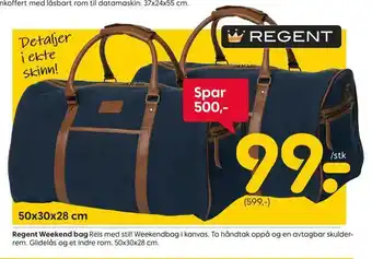 Rusta Regent weekend bag tilbud