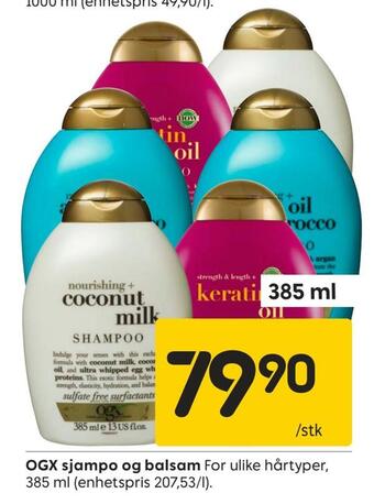 Rusta Ogx sjampo og balsam tilbud
