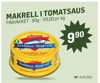 Holdbart Makrell i tomatsaus tilbud