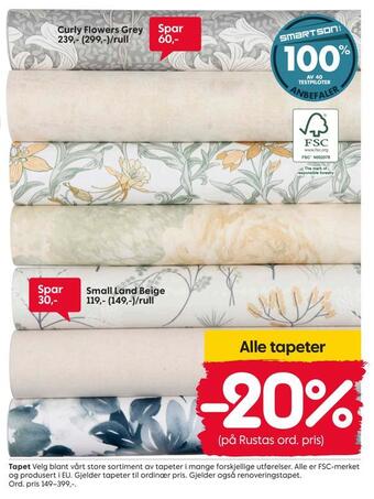Rusta Tapet tilbud