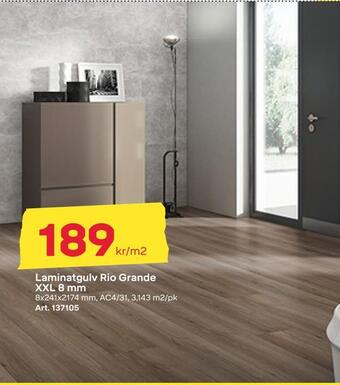 Byggmax Laminatgulv rio grande xxl 8 mm tilbud