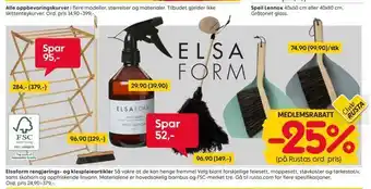 Rusta Elsaform rengjørings- og klespleieartikler tilbud