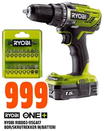 Coop Obs Ryobi R18DD3-115GA17 Bor/Skrutrekker M/Batteri tilbud