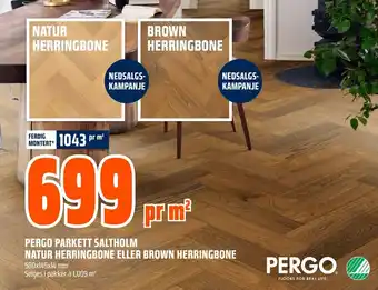 Coop Obs Pergo Parkett Saltholm Natur Herringbone Eller Brown Herringbone tilbud