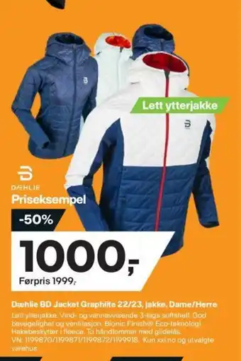 XXL Sport Dæhlie BD Jacket Graphite 22/23, Jakke, Dame/Herre tilbud