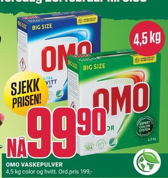 Europris Omo vaskepulver tilbud