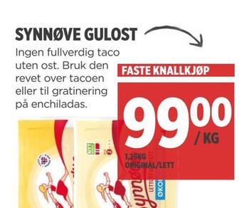 Meny Synnøve gulost tilbud
