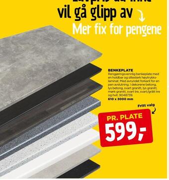 jem & fix Benkeplate tilbud