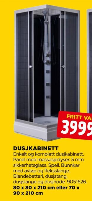 jem & fix Dusjkabinett tilbud