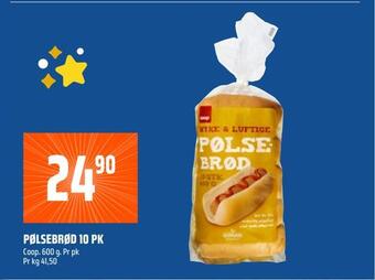 Coop Obs Pølsebrød 10 pk tilbud