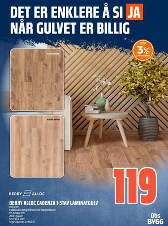 Coop Obs Berry alloc cadenza 1-stav laminatgulv tilbud