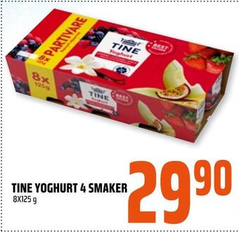 Coop Obs Tine yoghurt 4 smaker tilbud