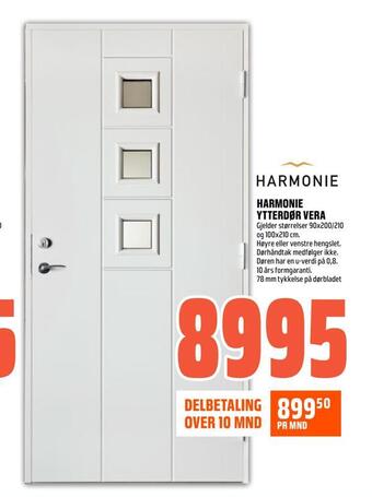 Coop Obs Harmonie ytterdør vera tilbud